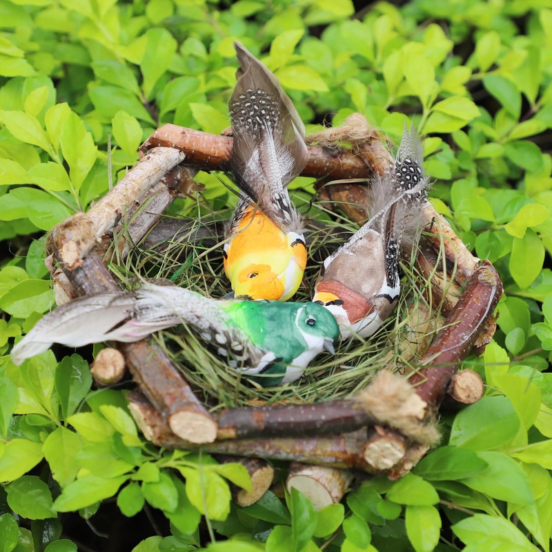 LWINGFLYER Artificial Birds Decoration Colourful Bird with clips for Crafts