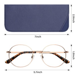 ANLIOTO 6 Pcs Soft Glasses Case, Leather Eye Glass Case Glasses Pouch for Women Men Kids Travelling Reading