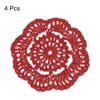 sourcing map Crochet Doilies, 4Pcs 4" Cotton Woven Fabric Coasters,