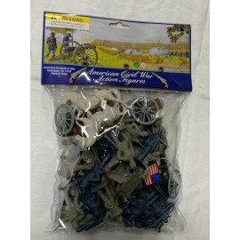 Americana AMERICAN CIVIL WAR SOLDIERS & HORSES CANNONS & LIMBERS SET TOY