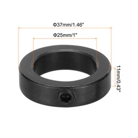 MECCANIXITY Shaft Collar 1 Inch Bore Carbon Steel Set Screw Style Clamping Collars Black 2 Pcs