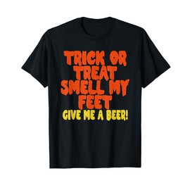 Trick or Treat Smell My Feet Give Me a Beer Rockstar Graphic T-Shirt