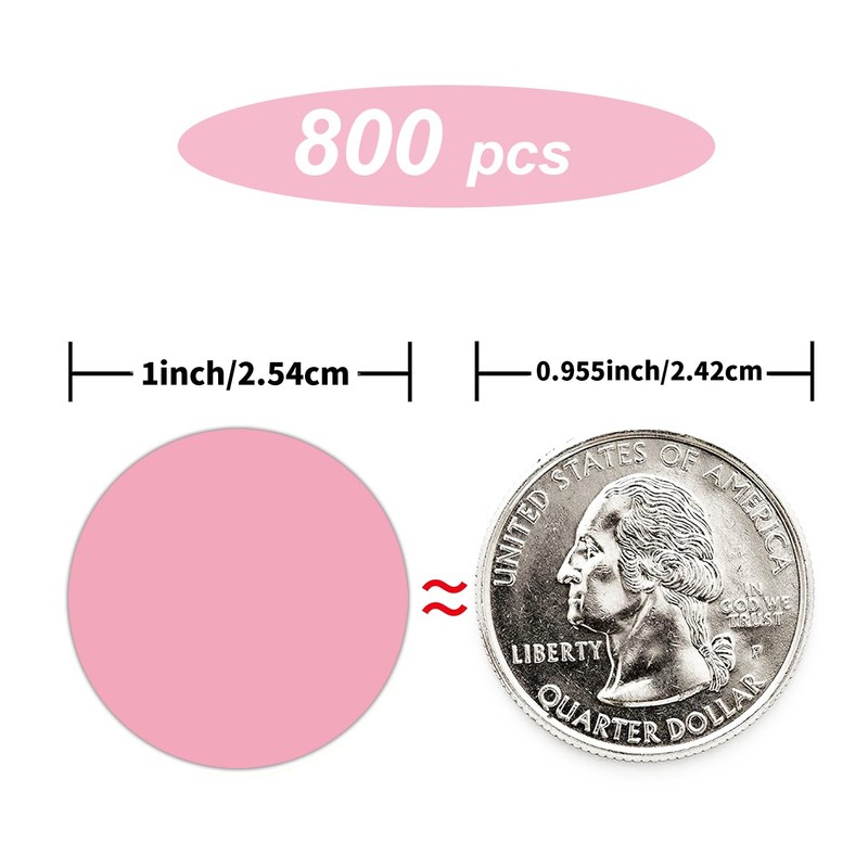Starboling 800Pcs 1inch Light Pink Round Color Coding,Dot Stickers Labels,Can