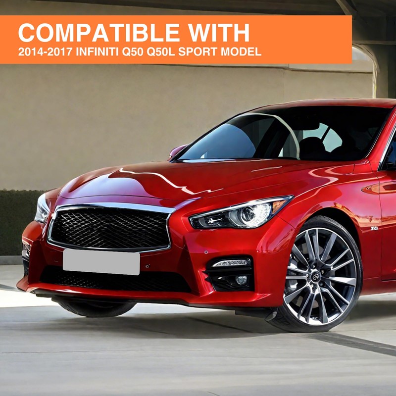 JTFF Front Bumper Spoiler Lip Compatible with 2014-2017 Infiniti Q50