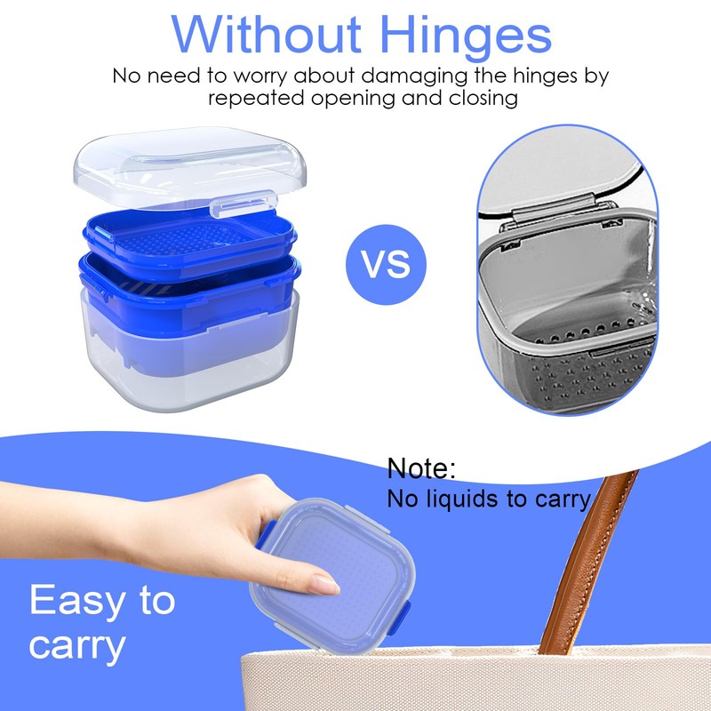 ARGOMAX - Estuche para dentaduras postizas para remojo de dentaduras,