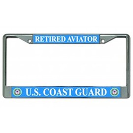 U.S. Coast Guard Retired Aviator Photo License Plate Frame