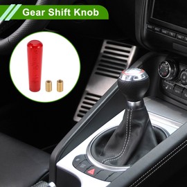 HOPESPANNER Cylindrical Crystal 15cm Shift Knob Universal Gear Shifter Knob Acrylic for Automatic and Manual Vehicle with 2 Adapter Red 1 Set