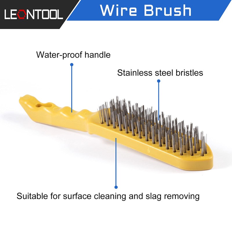 LEONTOOL 10 Inch Welding Hammer and Wire Brush with Curved