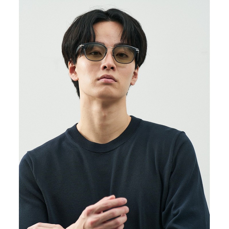 [ゾフ] ウェリントン型 サングラス｜ レザー調 ラバーテンプル ズレ落ちにくい ユニセックス 男女兼用 ズレ落ち防止 紫外線対策