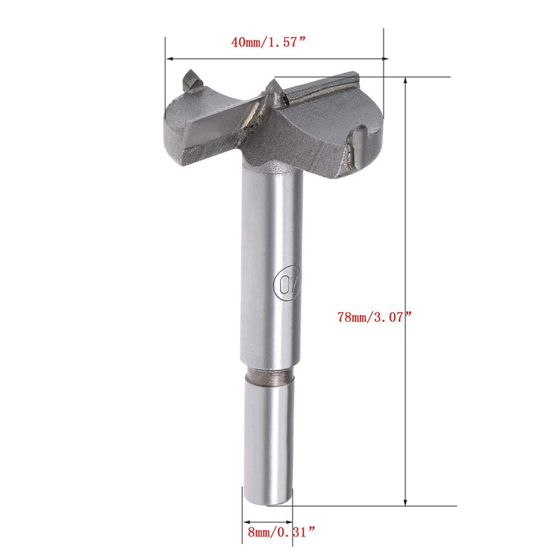 TA-VIGOR Forstner Drill Bit 40mm, Tungsten Carbide Wood Hole Saw