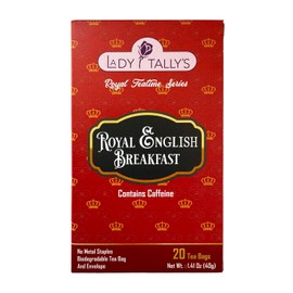 Herbal Cup Tea - Lady Tallys Royal English Breakfast, Rich Flavor and Aroma for Daily Indulgence, Caffeinated, Enjoy Hot Cold Summer Winter, 20 Teabags (Pack of 6)