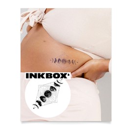 Inkbox Temporary Tattoos, Semi-Permanent Tattoo, One Premium Easy Long Lasting, Waterproof Temp Tattoo with For Now Ink - Lasts 1-2 Weeks, La Bella Luna, 4 x 4 in