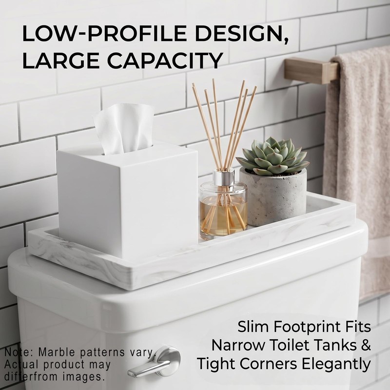 HvOvMvE Bathroom Tray - Large 12" Silicone Bathroom Counter Tray