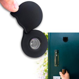 LETLED Magnetic Door Scope Cover, Lightweight, Noise Reducing, Cute Slim Type, Easy Installation, Peeping Prevention, Security (Black Cat)