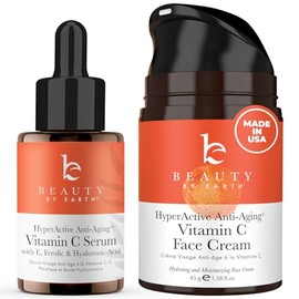 Beauty by Earth Crema facial y suero con vitamina C, fabricado en Estados Unidos con ingredientes orgánicos y naturales