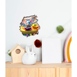 Mouse Reading Book Wall Murals Peel and Stick for Kids Room, Classroom Wall Decor - 3D Effect Wall Mural, Ideal Wall Stickers & Murals, Decorative Decal for Educational Spaces Design 16