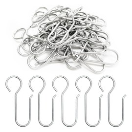 HLIWS Pack of 30 Curtain Hooks Metal, Curtain Hooks Made of Galvanised Steel, Curtain Hooks for Rails, for Window Curtain, Shower Curtain (64 x 36 mm)