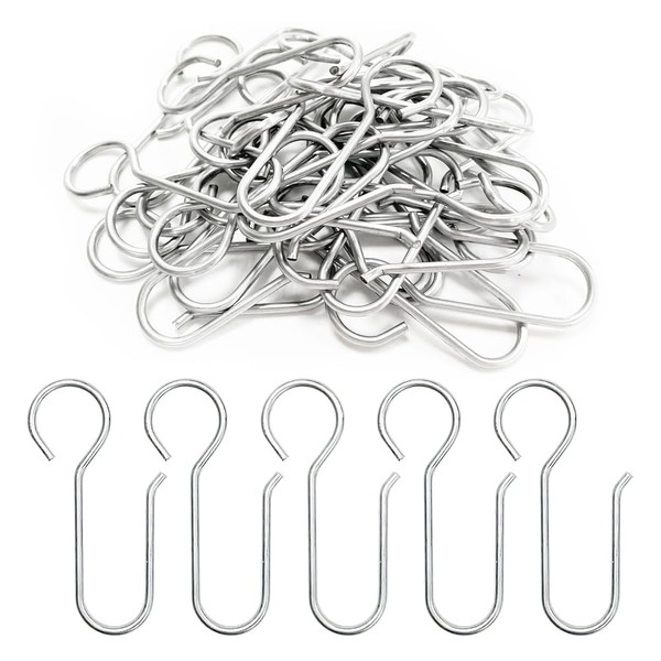 HLIWS Pack of 30 Curtain Hooks Metal, Curtain Hooks Made