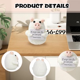 LILELIG Pack of 2 Positive Gifts Lucky Pigs, Interesting Knitted Tiny Pig Doll, Lucky Charm Cuddly Toy, Pocket Hug Pig, Lucky Charm Exam, Courage Exam Stress Gift