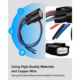 QAGGUM Fog Light Connector Pigtail Fit for Ford F150 2021 2022 2023, Fog Lamp Wire Harness Replace 33471-0469, 4 Pin