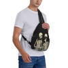 SUPLUCHOM Sling Bag Funny Skeleton Hiking Daypack Crossbody Shoulder Backpack
