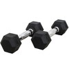 Valor Fitness RH Rubber Hex Dumbbells for Strengthening and Toning