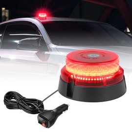 OPPBUY Red Strobe Light for Trucks,16 Flashing Modes Emergency Safety Waraning Light,Mini Size High Bright Amber LED Beacon Flashing Strobe Light for DC12-24V Truck Vehicle-1 Year Warranty