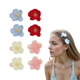 8 Pcs Small Flower Hair Clips for Women Girls Multicolors Floral Hair Accessories for Bridal Wedding Birthday Beach Parties
