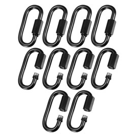 M METERXITY 10-Pack Chain Quick Links, M6 Electroplated Iron 2.28 Inch Heavy Chain Connector Link for Traveling Equipment/Hiking/Hammock Hanging, 33Lbs Weight Capacity Screw Locking Clips