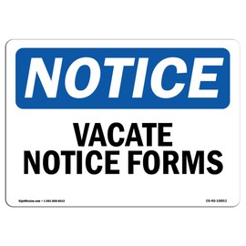 OSHA Notice Sign - Vacate Notice Forms | Vinyl Label Decal | Protect Your Business, Construction Site, Warehouse & Shop Area | Made in The USA