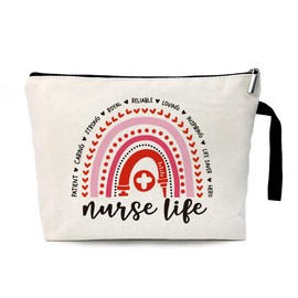 ZHANTUONE Nurse life Cosmetic Bag，Gifts for Nurse Practitioners，Nurse Graduation Gift，Registered Nurse Appreciation Gift，Nursing School Nurse Practitioner Supplies，The Best Nurse Birthday Gift Ever