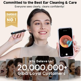 BEBIRD R1 Ultra Ear Wax Removal, Ear Cleaner with Camera Ear Scope, Wax Remove Ear Pick with Ear Otoscope Tweezers, Visual Dropper Cleaning Kit, Ear/Nose/Throat Examination Tool with Light for Family