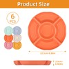 Tranrantic Pack of 6 snack plates with compartments, stackable snack