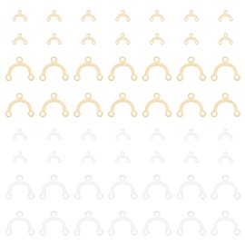 UNICRAFTALE - Juego de 80 piezas de 2 colores chapados en oro de 24 quilates, 2 tamaños de plata de ley 925, arco, conexión de conexión, abalorios, fabricación de joyas para arete, manualidades