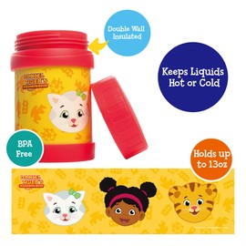 Daniel Tiger Stainless Steel 13oz Insulated Lunch Jar for Kids, Large Leak-Proof Storage Container Keeps Food, Soups, Liquids Hot or Cold for Hours-Back To School Thermos Fits Inside Lunchboxes & Bags