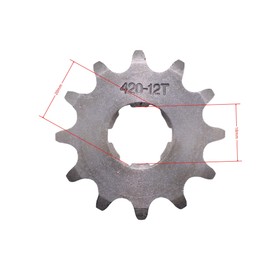 Trkimal Motorcycle 420-12T Front Sprocket 20mm for 50cc 70cc 90cc 110cc 125cc Dirt Pit Bike Mini Bike TaoTao Roketa Coolster Sunl Lifan Loncin ATV Quad 4 Wheeler Moped (420-12T, 20MM)