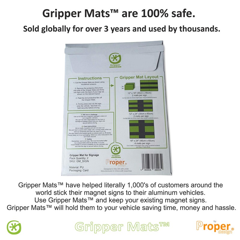 Proper Design Gripper Mats™ - Magnetic Sign Grippers for Aluminum