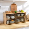 HollyHOME Small Bamboo Wall Mounted Kitchen Pantry Sideboard with 2