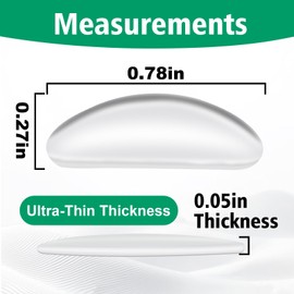 Eyeglass Nose Pads for Glasses - 1.3mm Ultra Thin Silicone Anti-Slip Stick-On Grips, Replacement Anti Slip Nosepads for Plastic Frames Eyeglass Glasses Sunglasses 12 Pairs