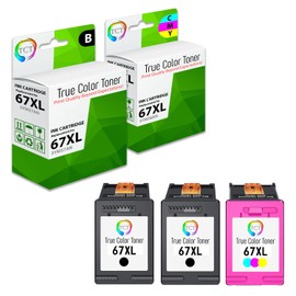 TCT 67XL Ink Cartridge 3 Pack - Premium Compatible Replacement for HP 67XL 3YM57AN 3YM58AN High Yield Works with HP Envy 6055 6052 6058 Envy Pro 6455 6475 6452 6458 6454 Printers (Black Tri-Color)