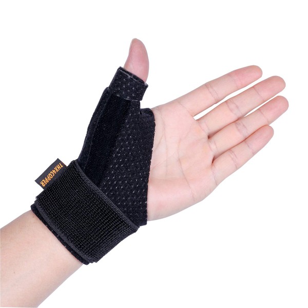 Thx4COPPER Thumb Splint with Compression, Reversible Thumb Brace for Blackberry, Arthritis, Spring Finger, Tendonitis, Breathable, Lightweight and Sturdy for Left and Right Hand, L/XL