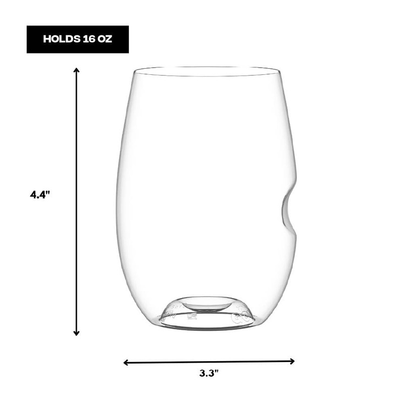 Unbreakable Stemless Wine Glass – Set of 4, 16oz, Dishwasher