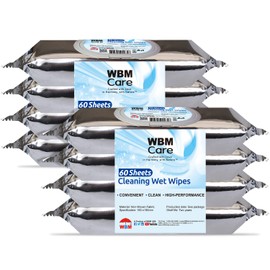 Adult Wipes, Unscented & Convenient, For On-The-Go Cleanliness, Flip Top Dispenser, Cleaning Wipes, 60 Sheets (Pack of 8)