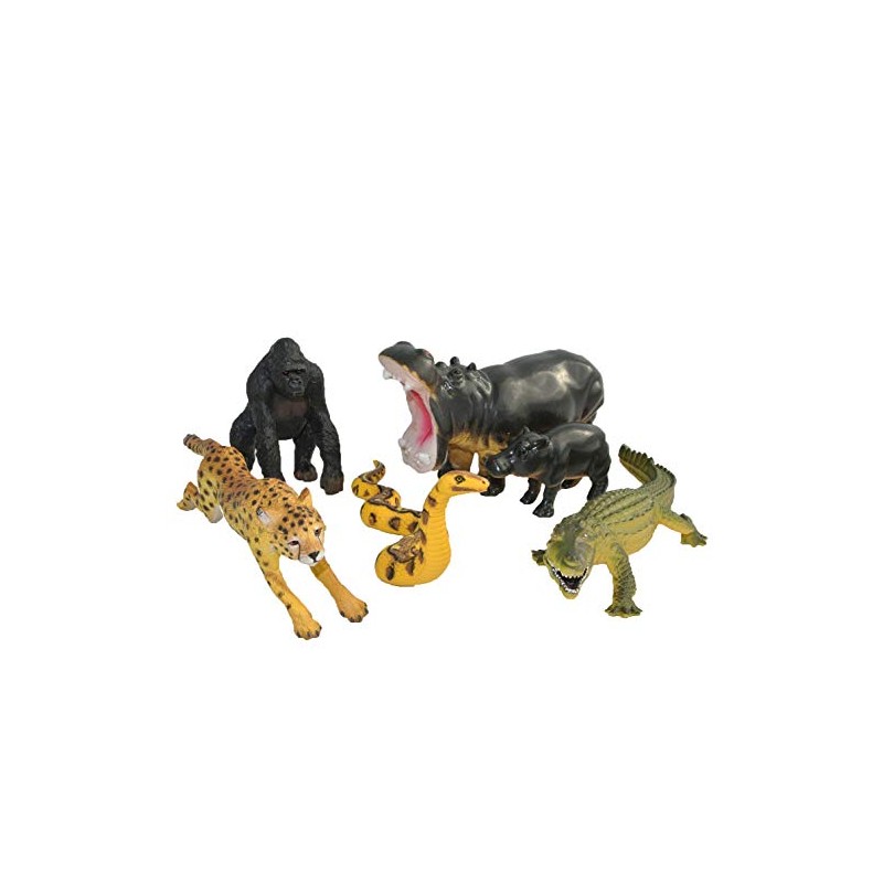Lello & Monkey Safari Animal Toy Figures - Solid plastic