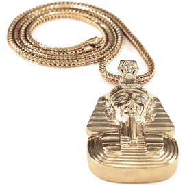GWOOD Pharaoh Pendant Necklace (GOLD COLOR WITH 30 INCH FRANCO CHAIN)