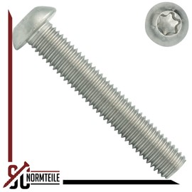 Rounded Head Screws with Hexalobular Socket (ISR) - M10 x 16 - (Pack of 40) - Full Thread - ISO 7380-1 TX - Stainless Steel A2 V2A - Flat Head Screws - SC7380-1TX
