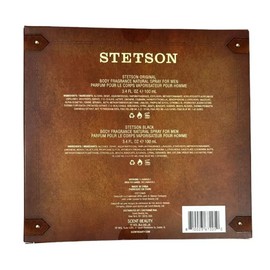 STETSON SET 2Pc's  Original + Black (3.4 fl oz Body Fragance each)- NEW