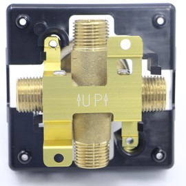 Brass R10000-UNBX MultiChoice Universal Tub Compatible with Delta Faucet R10000 UNBX Shower Valve Body for Tub Faucet Trim Kits Brass Construction Fits Single or Dual Function Delta Faucet Trim Set.