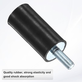 M METERXITY 4-Pack Rubber Mounts D15mmxH30mm Male/Female Vibration Isolators Cylindrical Shock Absorber W M5 x 12mm Studs for Air Compressor/Car/Pump/Boat/Garage Motor/Bobbins Rubber Isolators