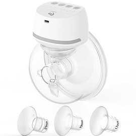 Bellababy Extractor de Leche Portátil Manos Libres, Mejorado con Insertos de 17mm, 19mm, 21mm, Extractor de Leche Eléctrico Portátil Inalámbrico Bajo Ruido, 4 Modos y 6 Niveles de Succión, brida de 24mm, 6 oz